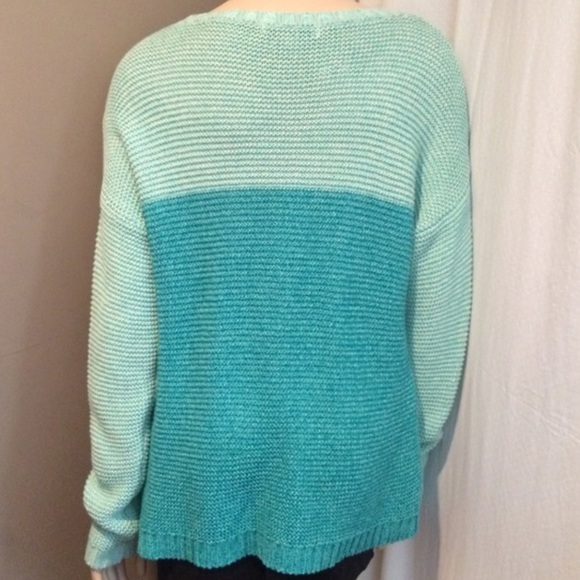 Forever 21 Mint Color Blocked Chunky Knit Sweater - Picture 5 of 7